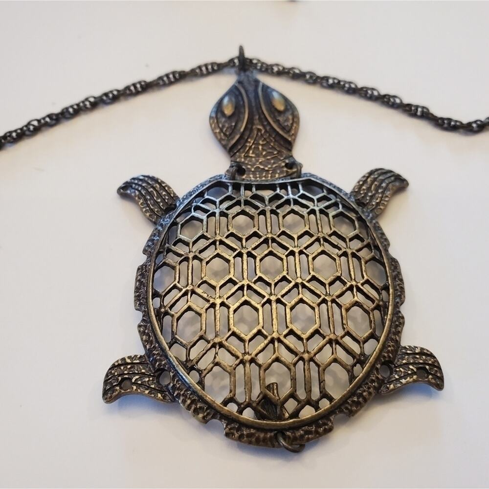 Goth‎ grunge unique cute adjustable turtle pendant necklace